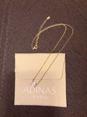 ADINAS Jewels (Adina Eden) Gold Necklace with Emerald-Cut Pendant